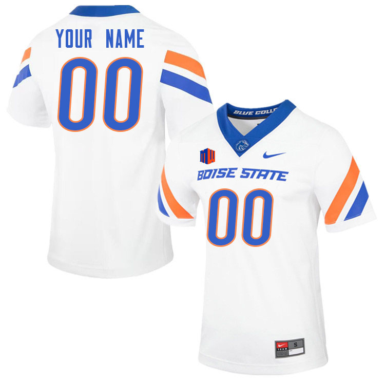 Custom Boise State Broncos Name And Number College Football Jerseys Stitched-White